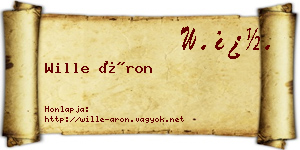 Wille Áron névjegykártya